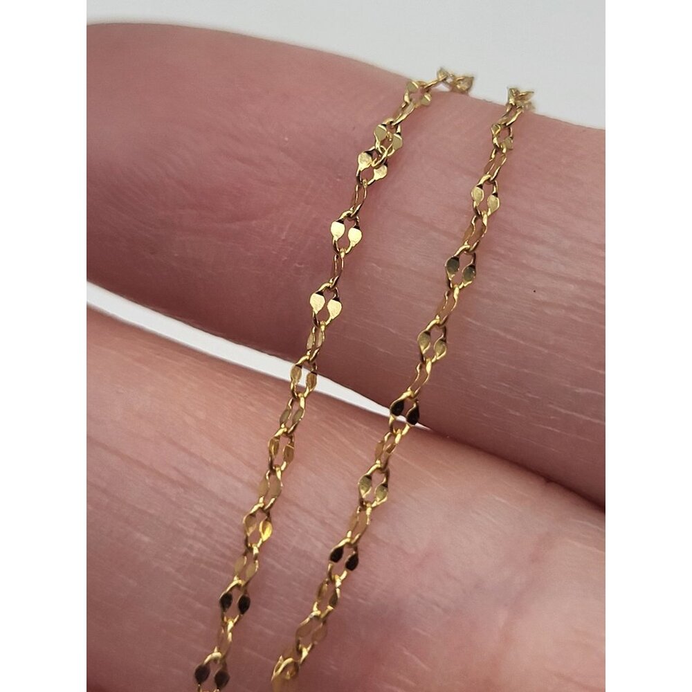 Caitlyn Minimalist Josephine Mirror Chain Necklace 925 Sterling Silver18K Finish - Picture 7 of 7